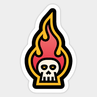 Skull's on Fire Sticker